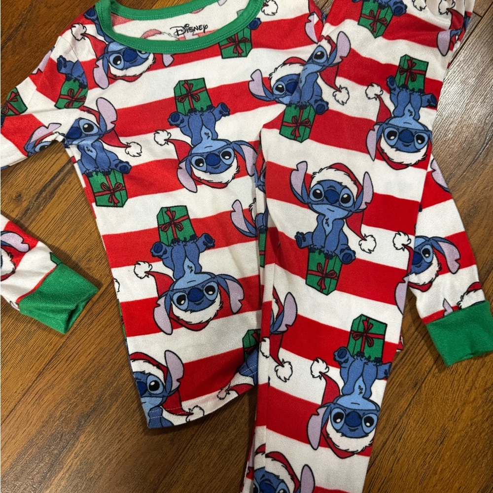Disney Red and White Stitch Pajama Set/ Leopard Pajama set Two sets